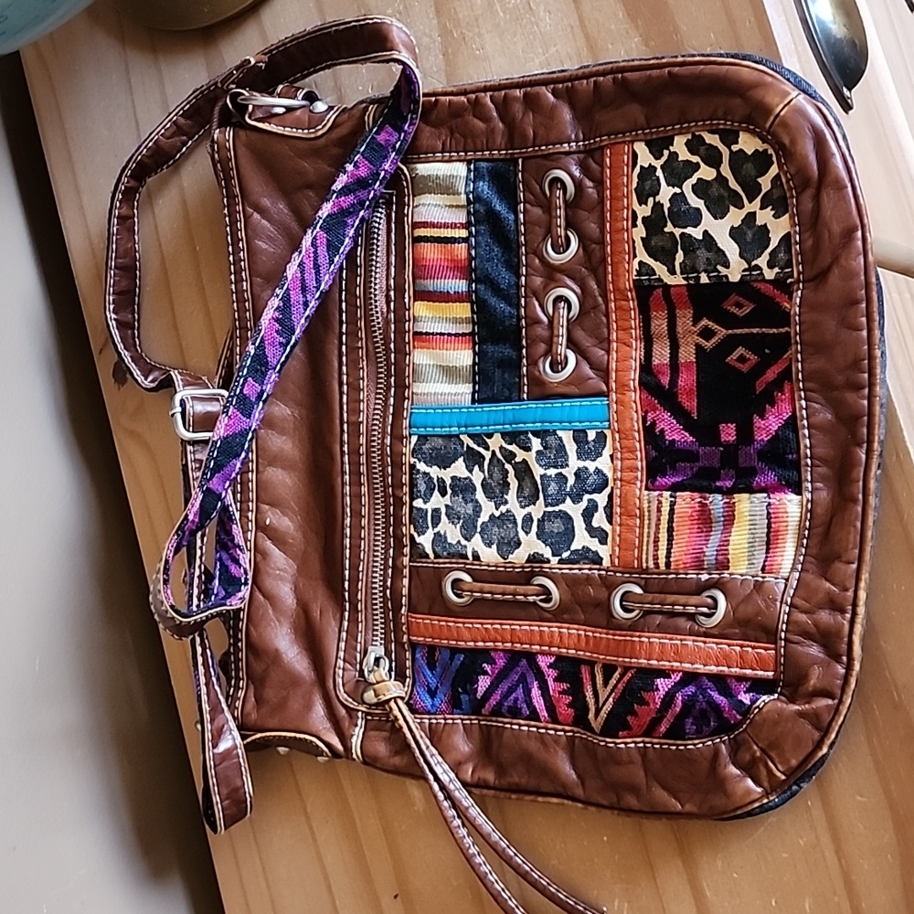 Boho chic patchwork crossbody purse